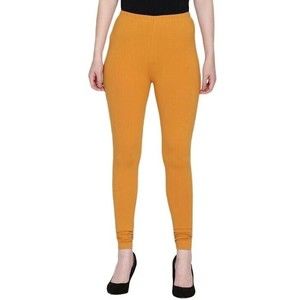 X-Plus Size Womens Buttery Soft Basic‎ Solid Leggings Mustard